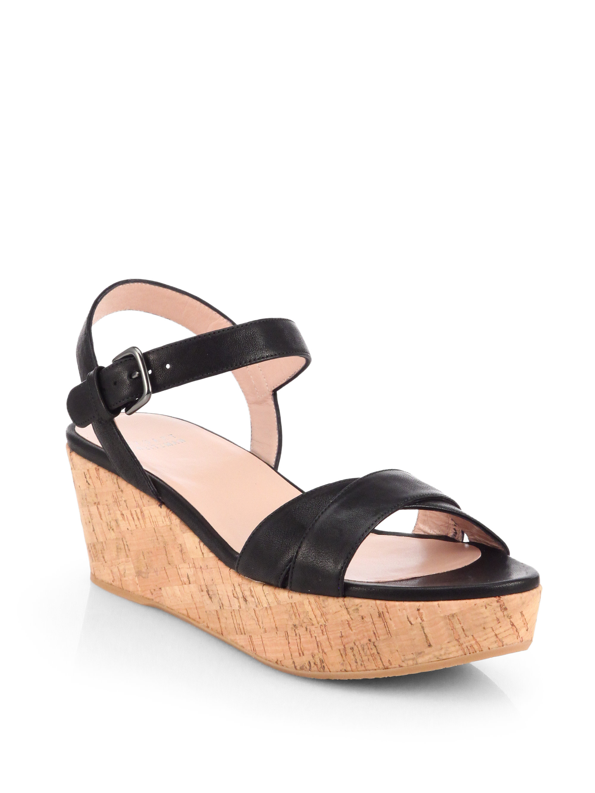 black cork platform sandals