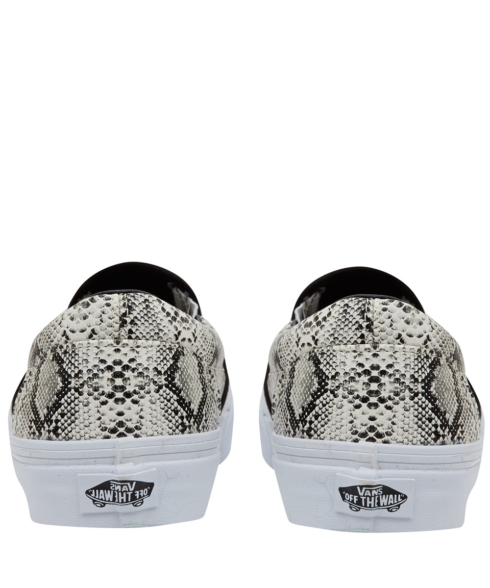 Vans Silver Snake Embossed Leather Slip On Skate Shoes in Metallic Lyst