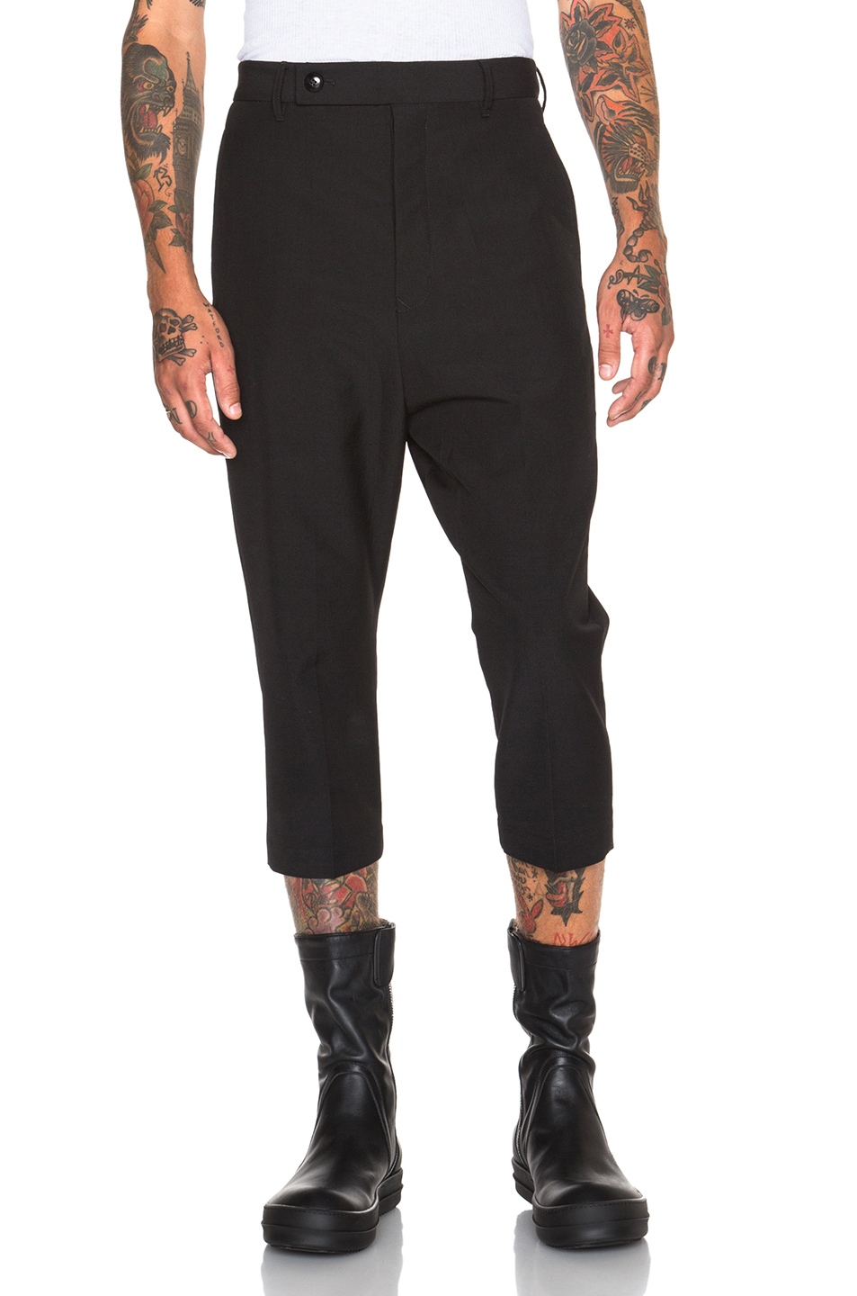 Lyst Rick Owens Men'S Cropped Astaire Tailored Pants in Black