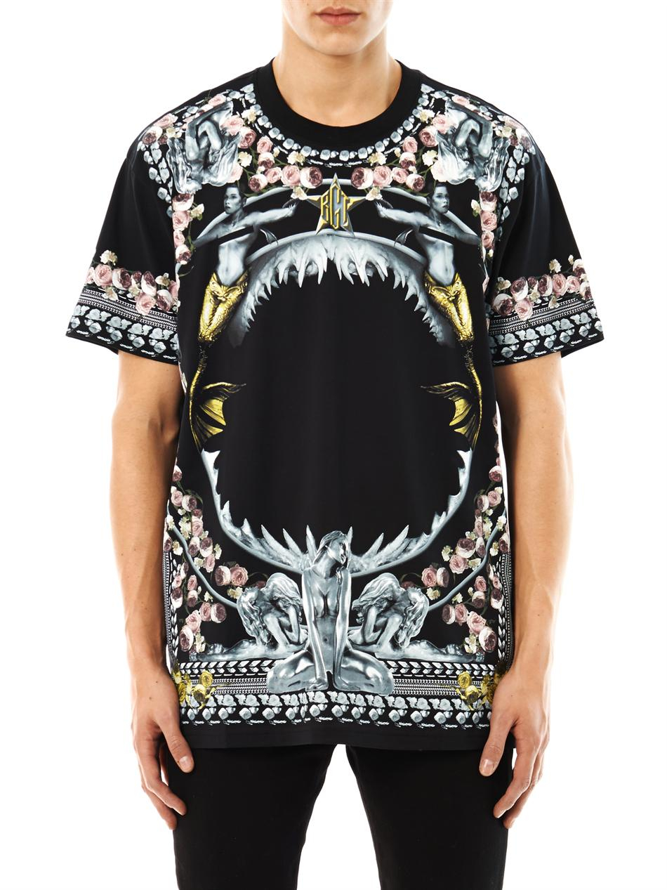 Givenchy Shark and Mermaid Oversized Tshirt in Black for Men | Lyst