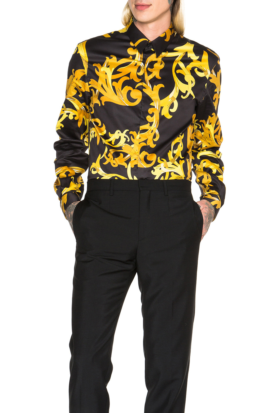 Versace Trend Shirt in Black for Men (Black,Yellow,Metallics,Abstract
