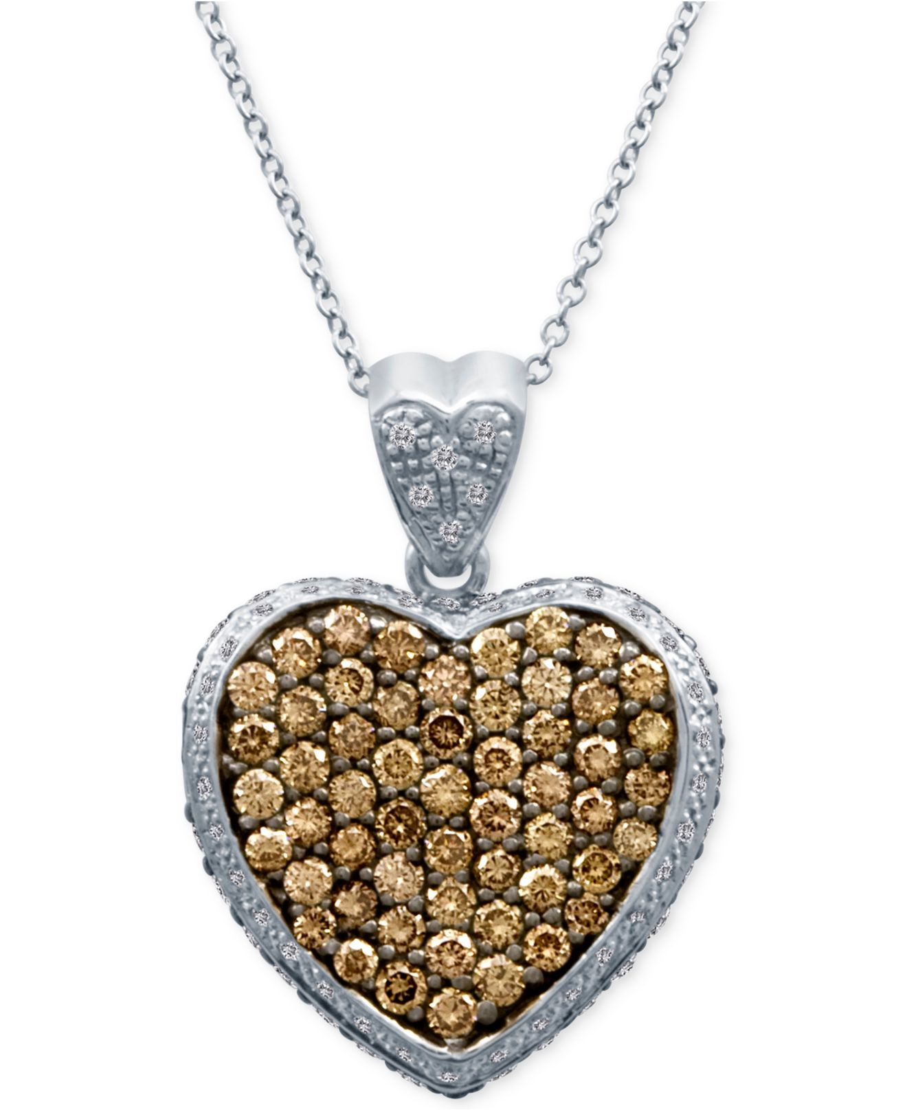 Lyst Le vian Chocolatier® Diamond Heart Pendant Necklace (17/8 Ct. T.w.) In 14k White Gold in