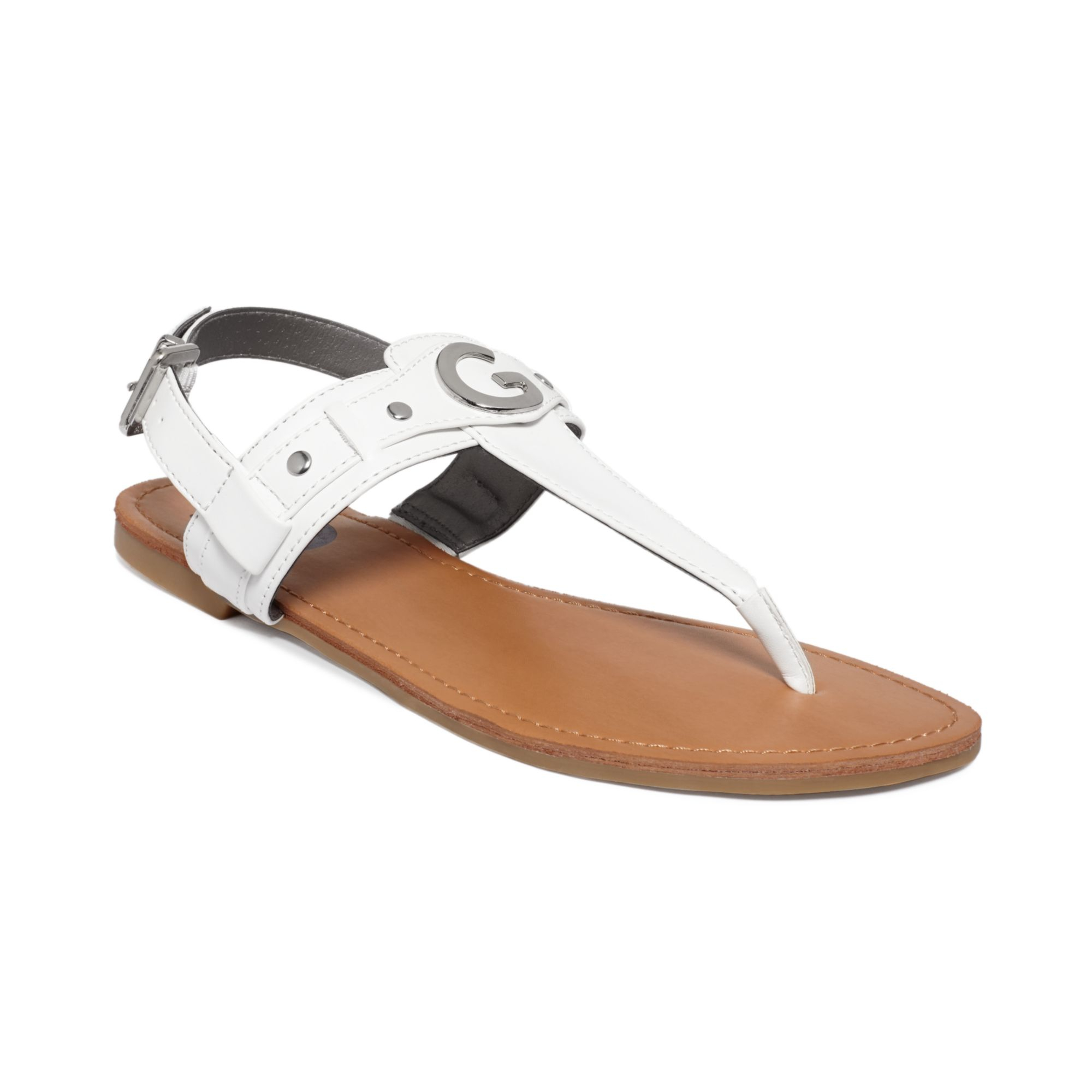 guess white sandals