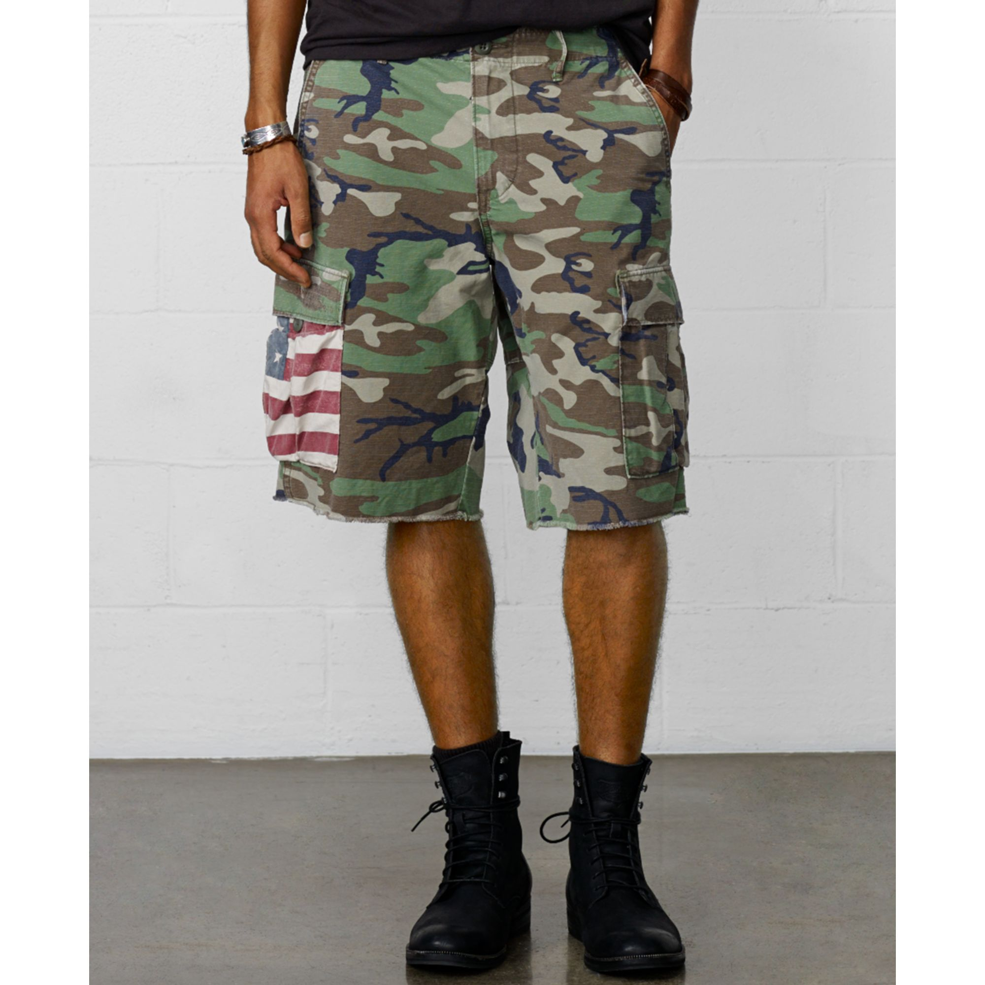 Denim & Supply Ralph Lauren Cut-Off Military Camo Cargo Shorts in Green for  Men | Lyst