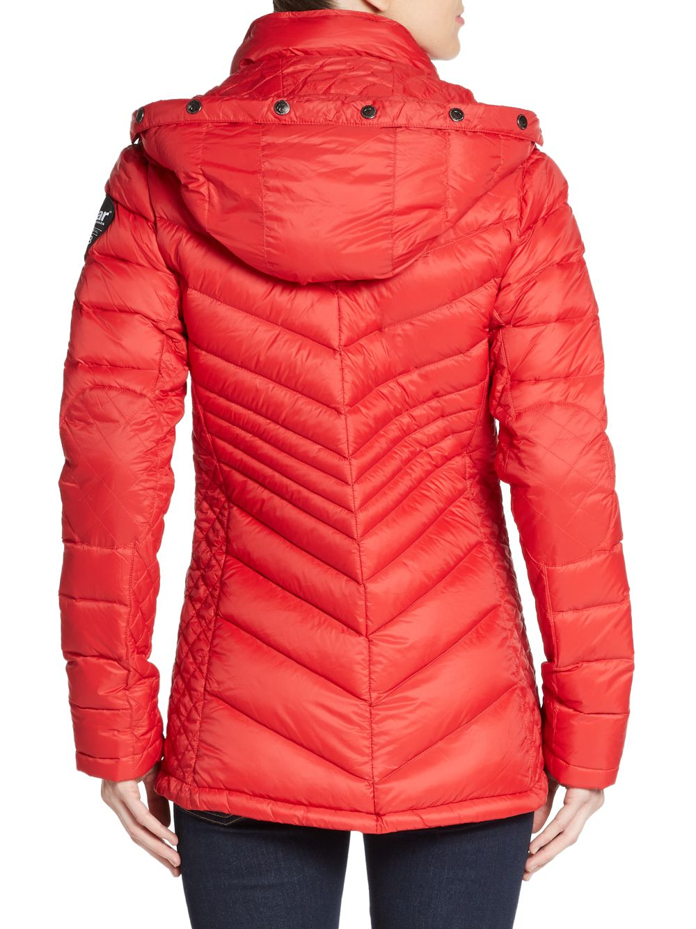 Pajar Charlotte Furtrimmed Chevron Down Jacket in Red Lyst