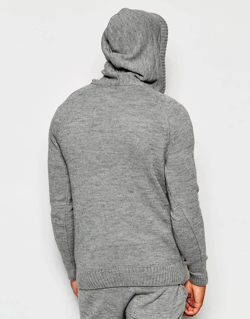 ASOS Loungewear Knitted Hoodie in Grey (Gray) for Men - Lyst