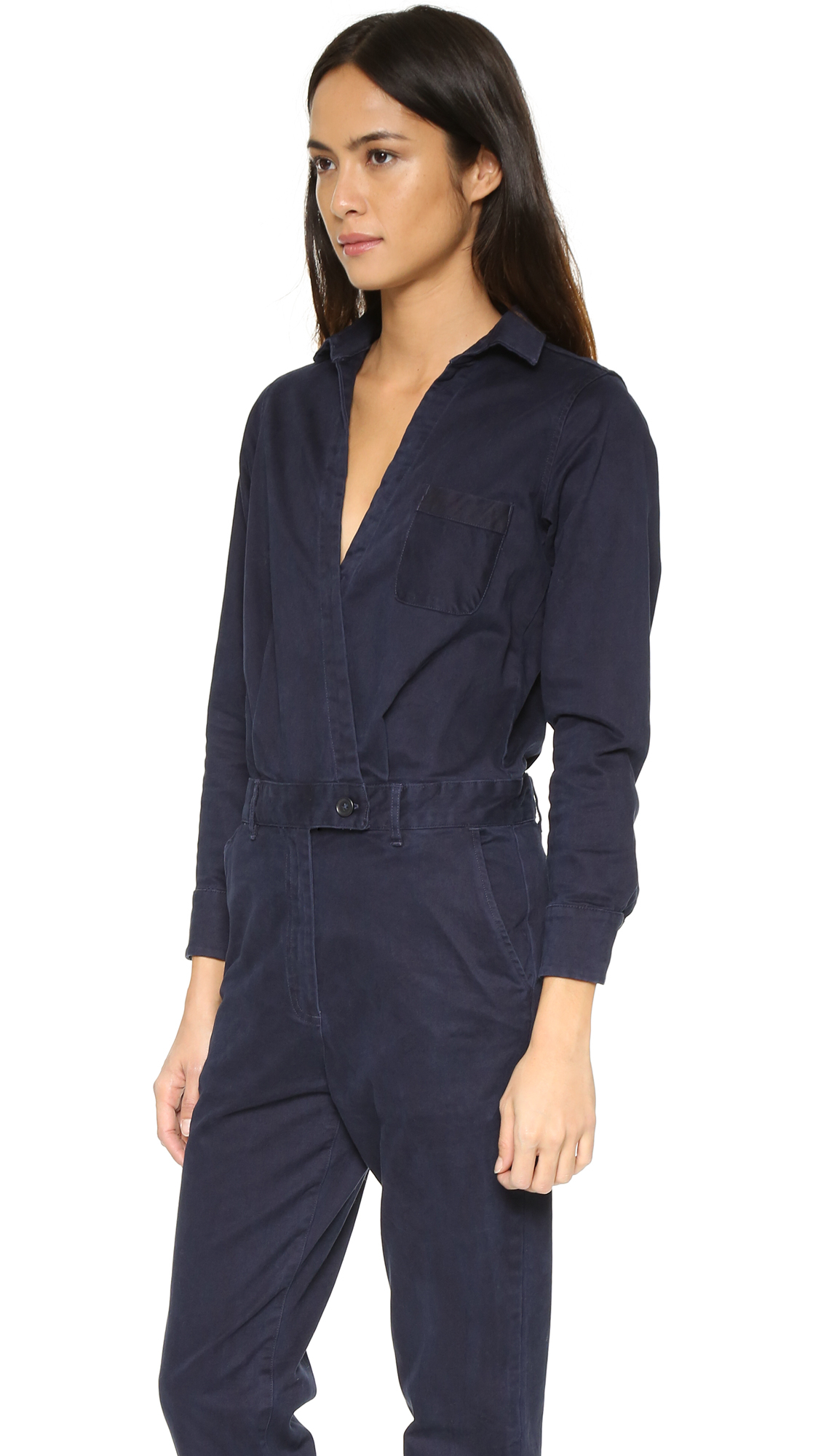 solid and striped jumpsuit