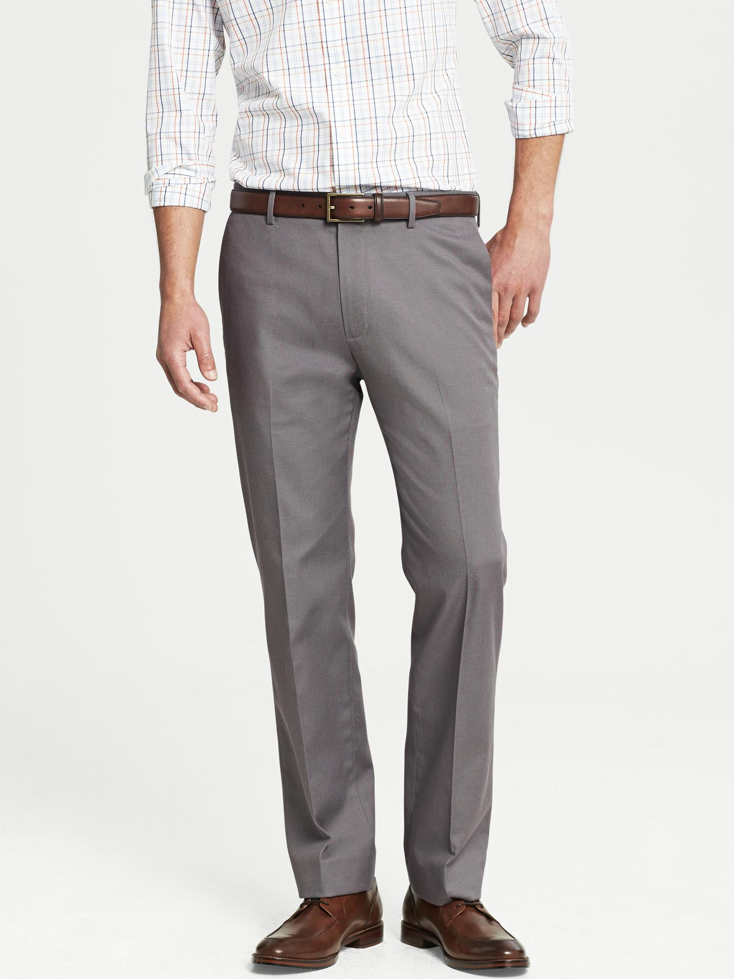 Lyst - Banana Republic Tailored Slim-Fit Non-Iron Cotton Pant in Gray ...