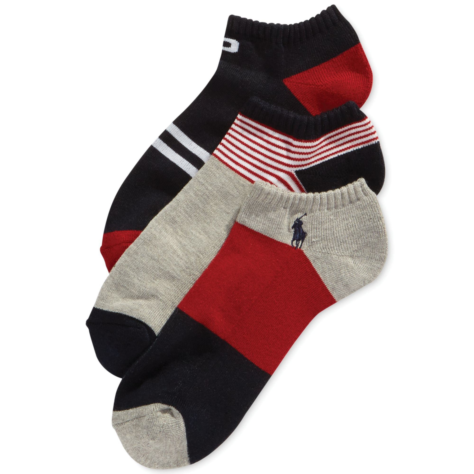 Lyst - Ralph Lauren Polo Mens American Icon Liner Socks 3pack in Red ...