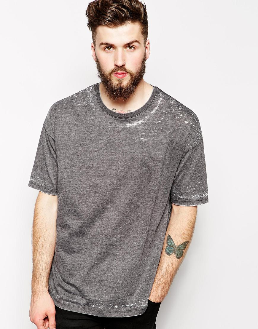 Asos T-Shirt With Acid Wash And Oversized Boxy Fit in Gray for Men ...