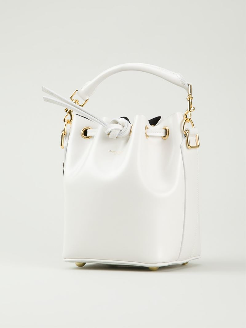 Saint Laurent Small 'Emmanuelle' Bucket Bag in White | Lyst