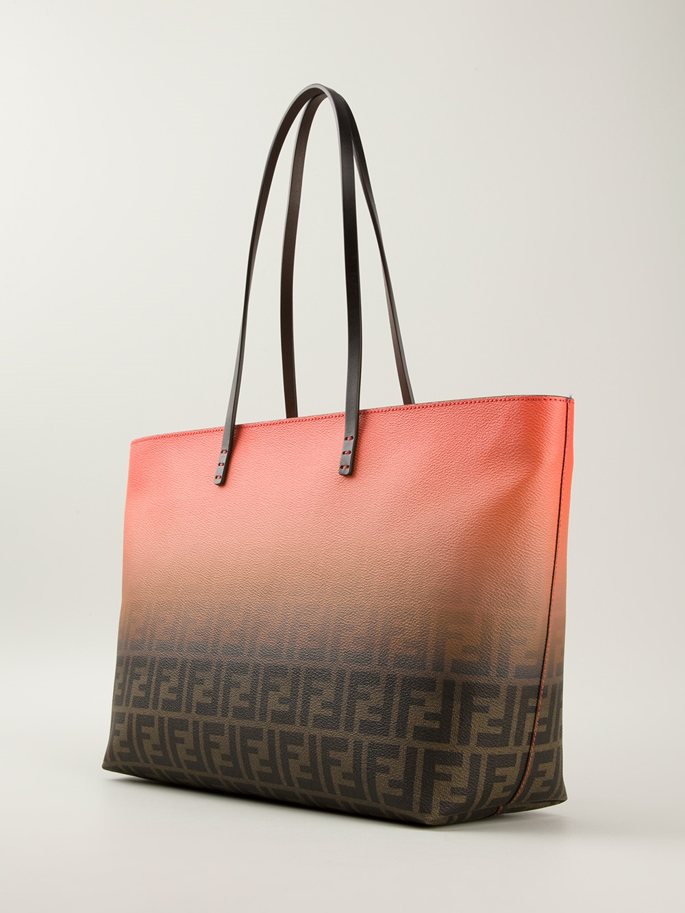 Lyst Fendi Ff Logo Roll Tote Bag In Orange