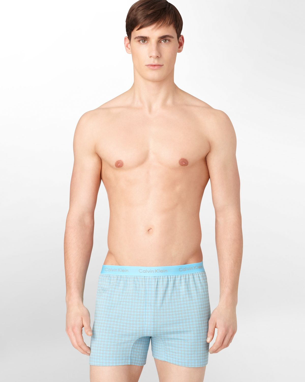Calvin Klein Hand Plaid Knit Slim Fit Boxers in Blue for Men | Lyst
