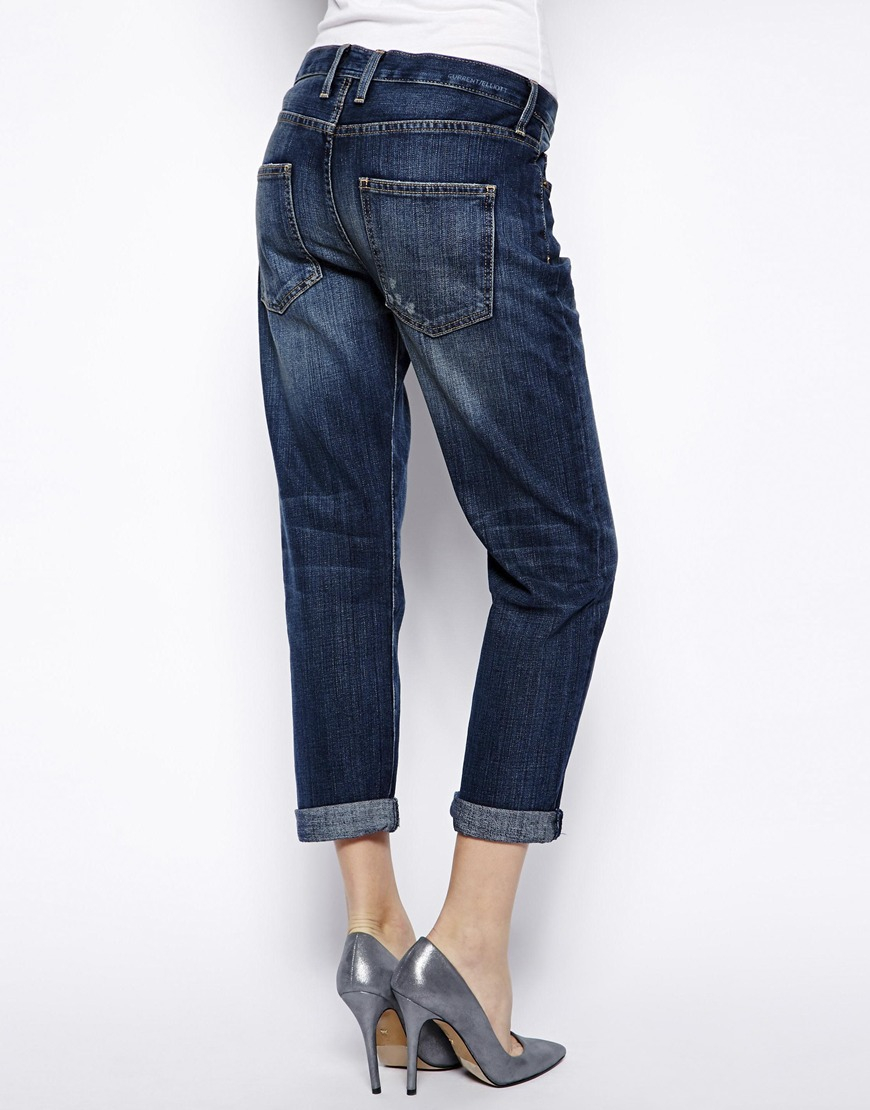 Current/Elliott Current Elliott Boyfriend Jeans in Blue | Lyst