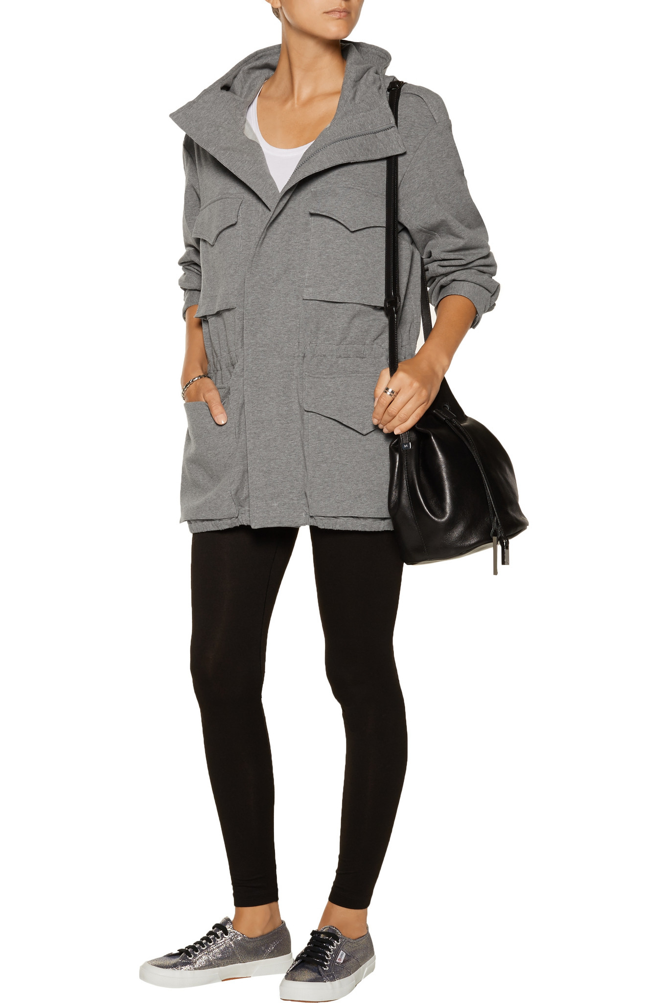 Norma kamali Stretch-cotton Jacket in Gray | Lyst