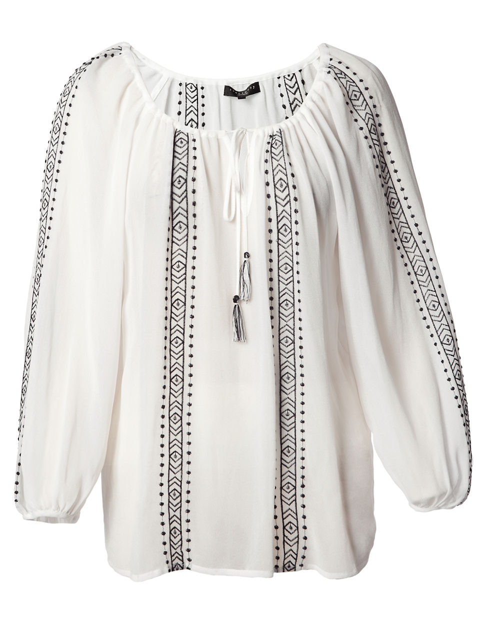 Sanctuary Boho Embroidered Peasant Top in White - Lyst