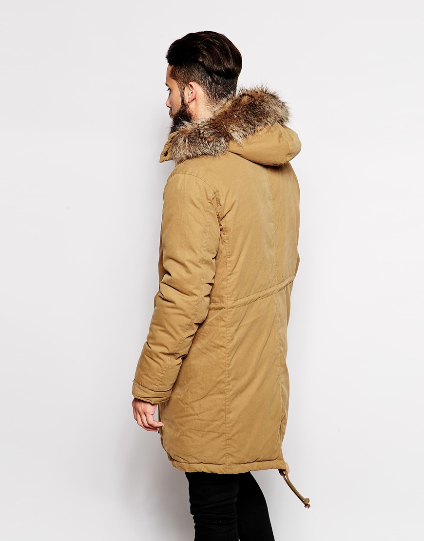 ASOS Fishtail Parka With Thinsulate in Tobacco (Brown) for Men | Lyst