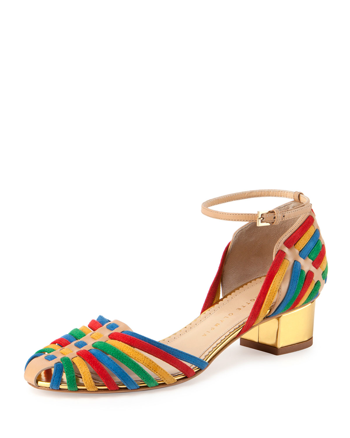 multicolor sandals low heel