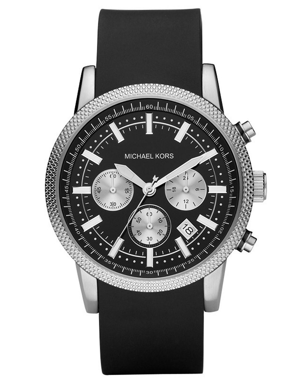 Michael Kors Mens Silicone Chronograph Watch in Black for Men - Lyst