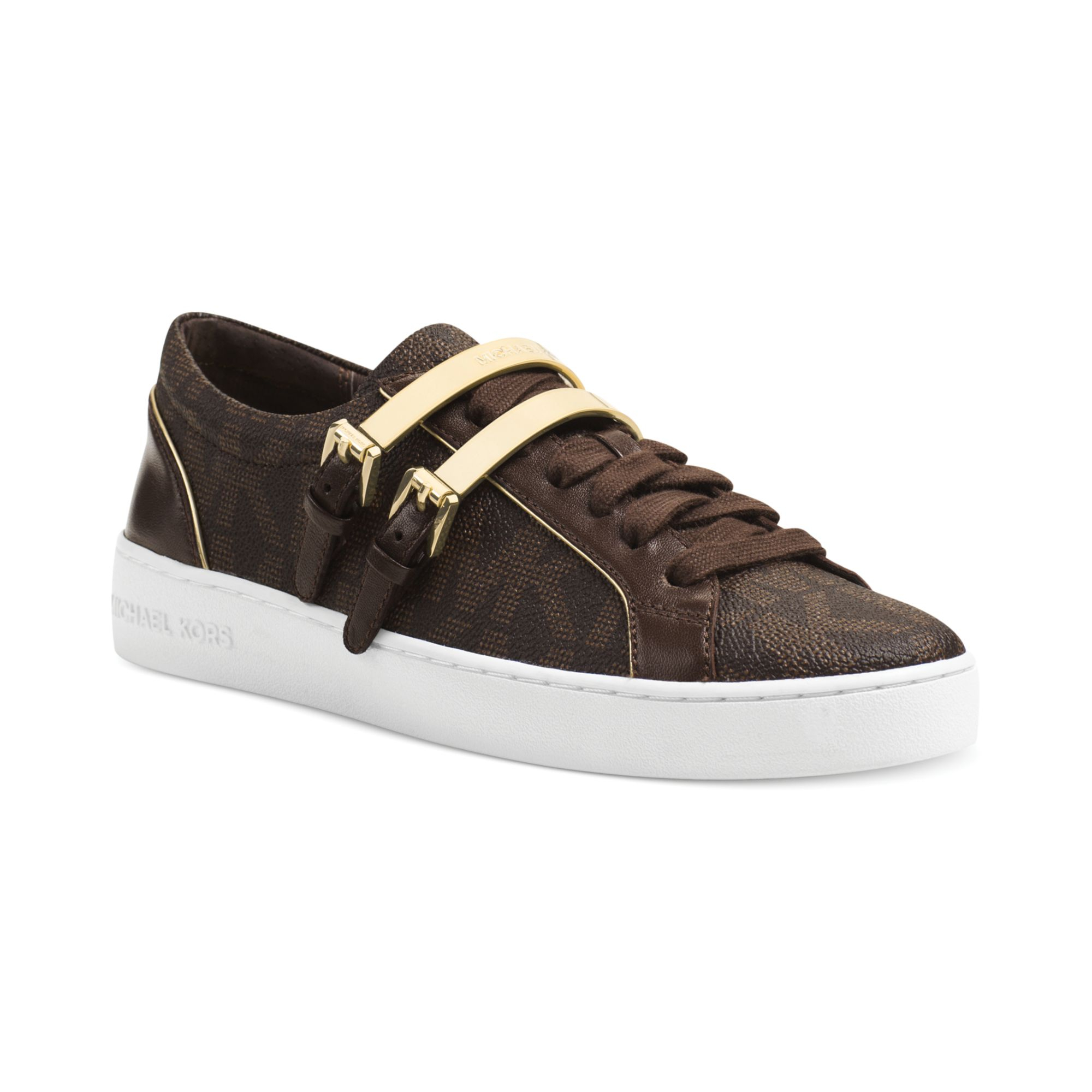 Michael Kors Michael Kimberly Sneakers in Brown (Brown MK PVC) | Lyst