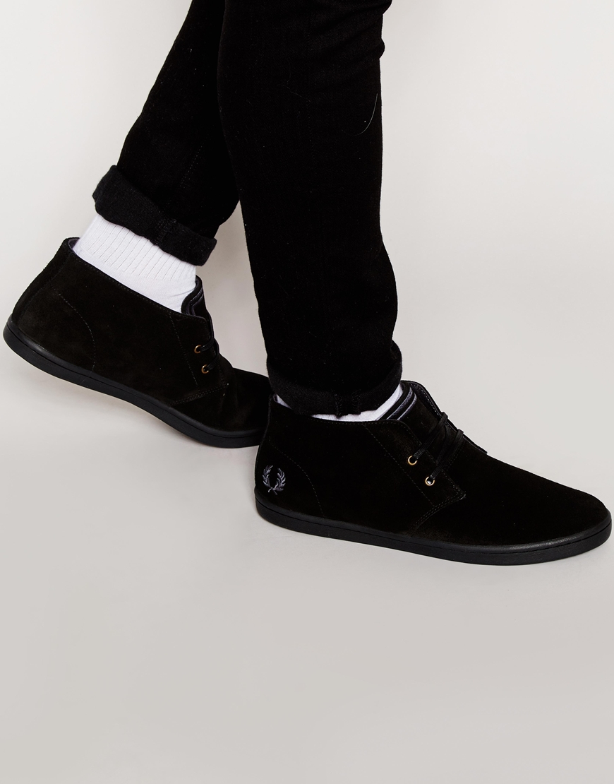 mens black suede chukka