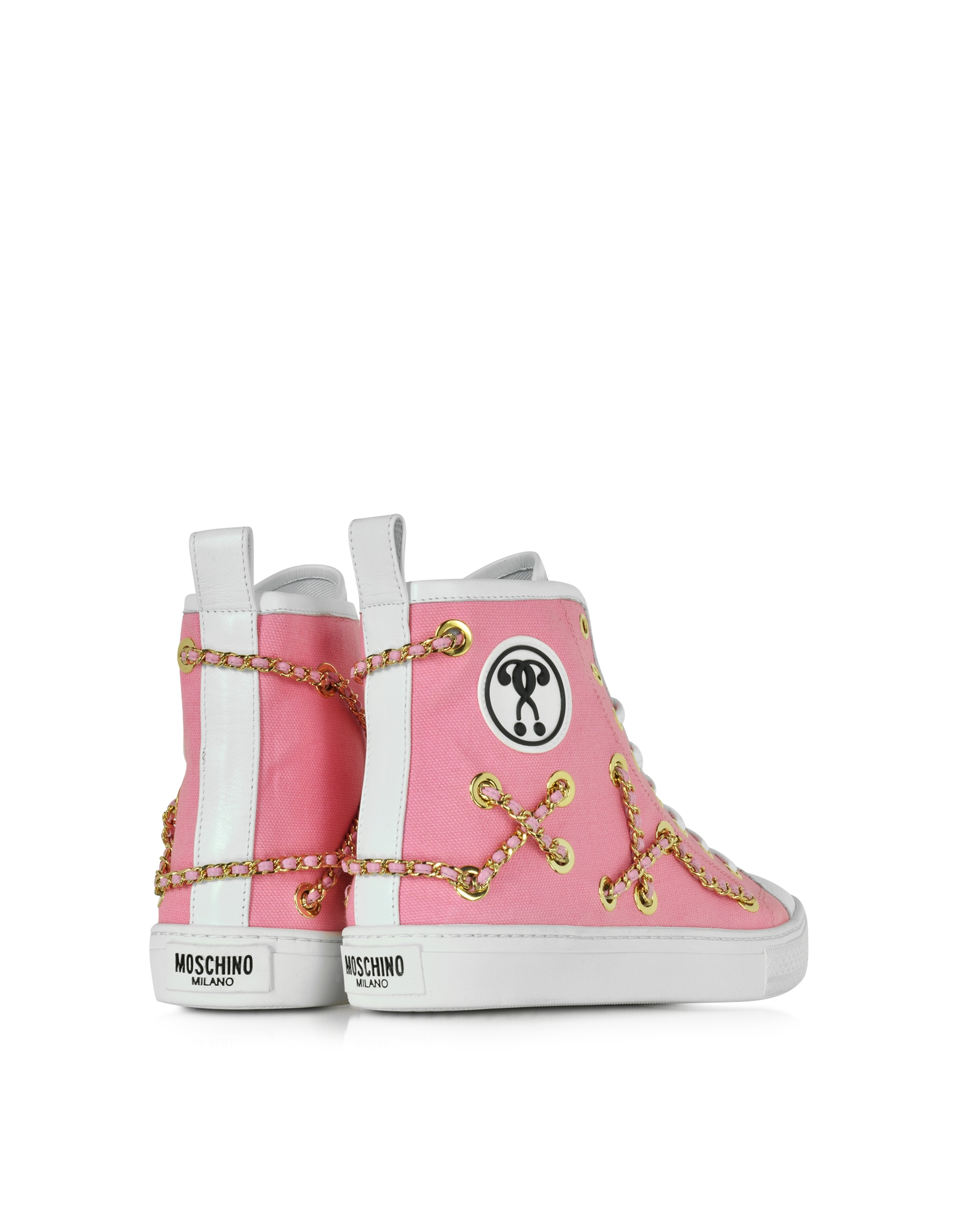 moschino pink canvas flat sneaker in pink lyst moschino pink canvas flat sneaker in pink lyst