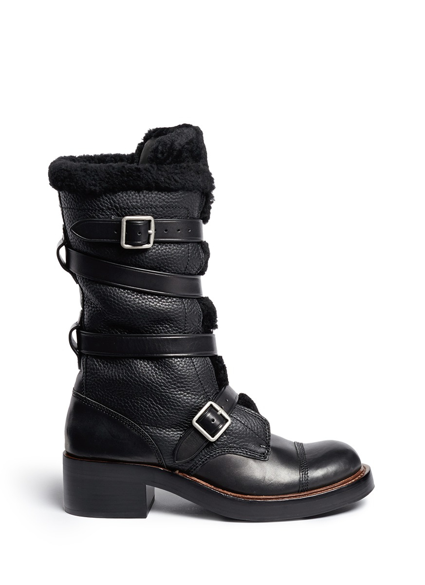 moto boots with buckles
