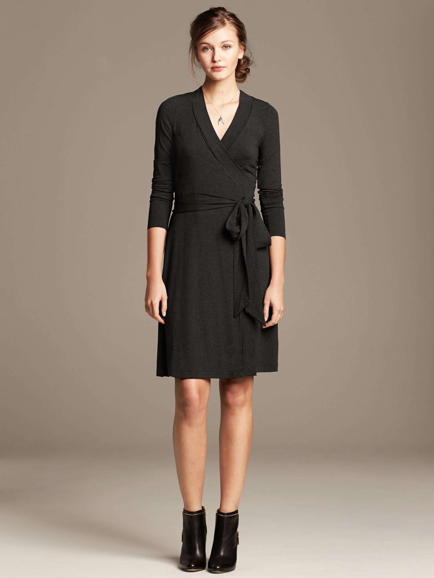 banana republic black wrap dress