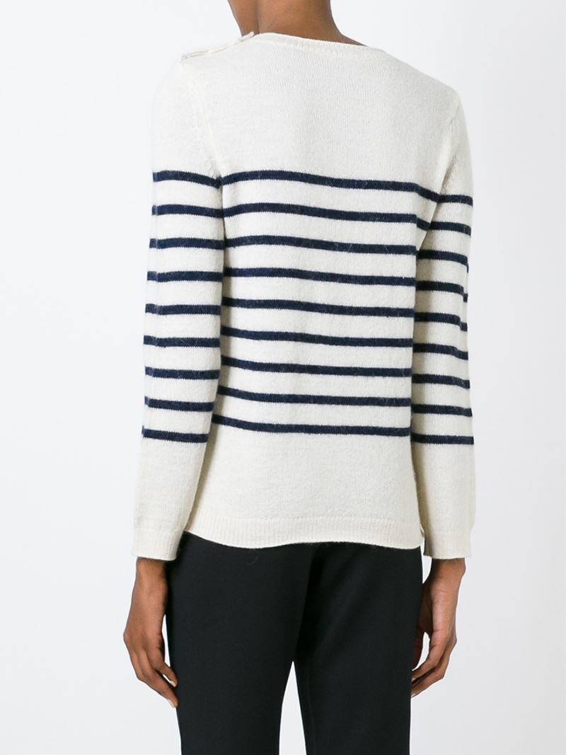 A.P.C. Breton Stripe Sweater in Natural - Lyst