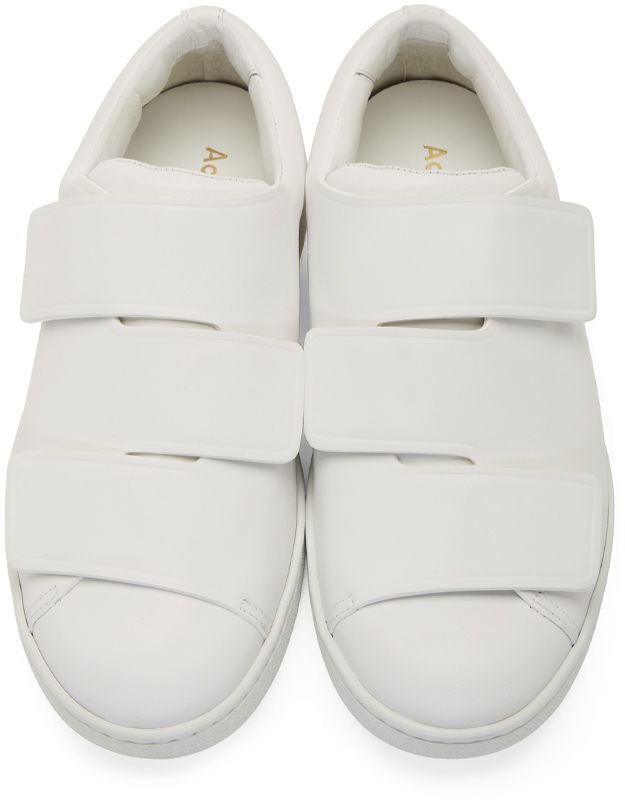 Acne Studios White Leather Triple Velcro Sneakers for Men | Lyst