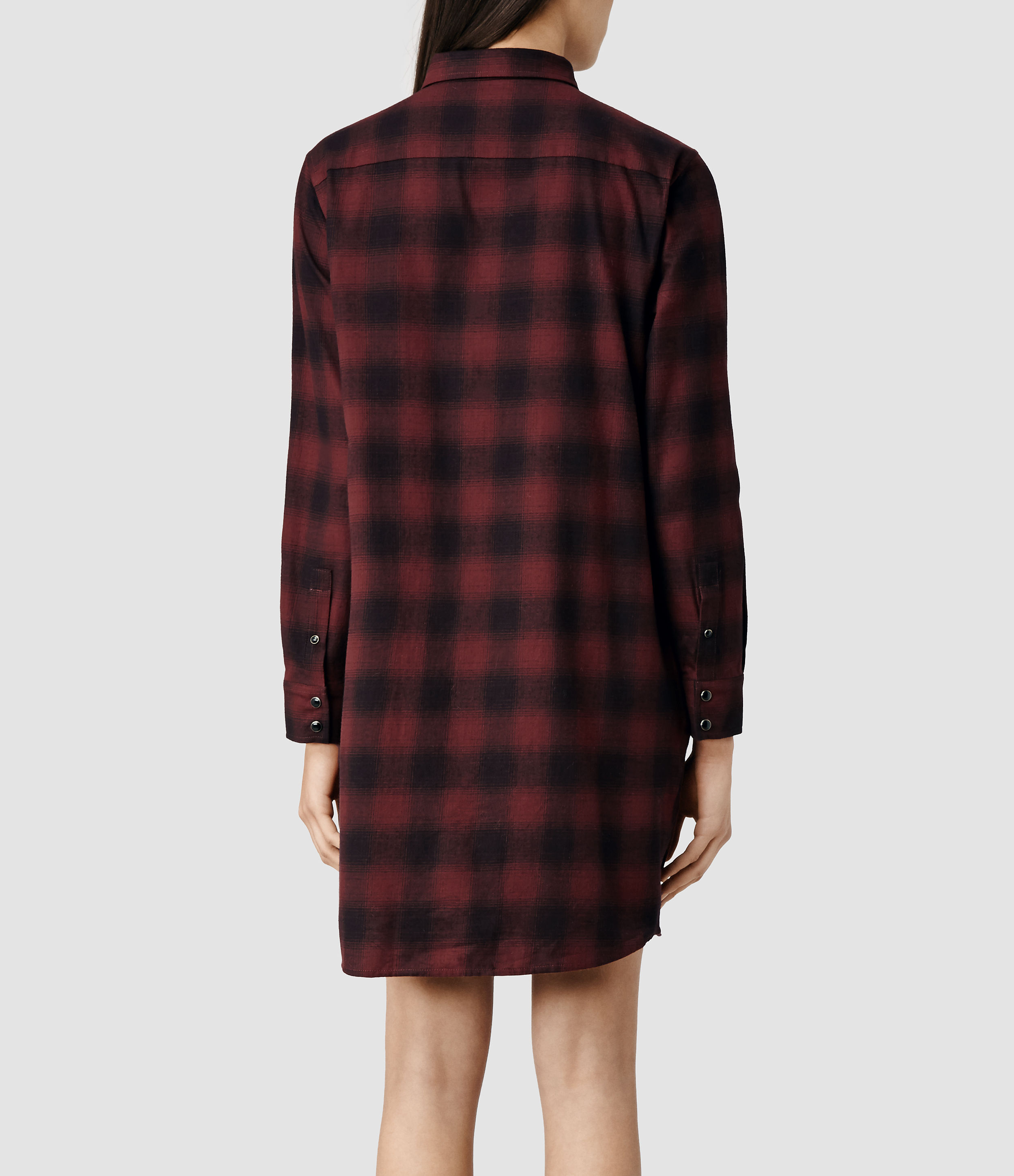 all saints tartan shirt dress