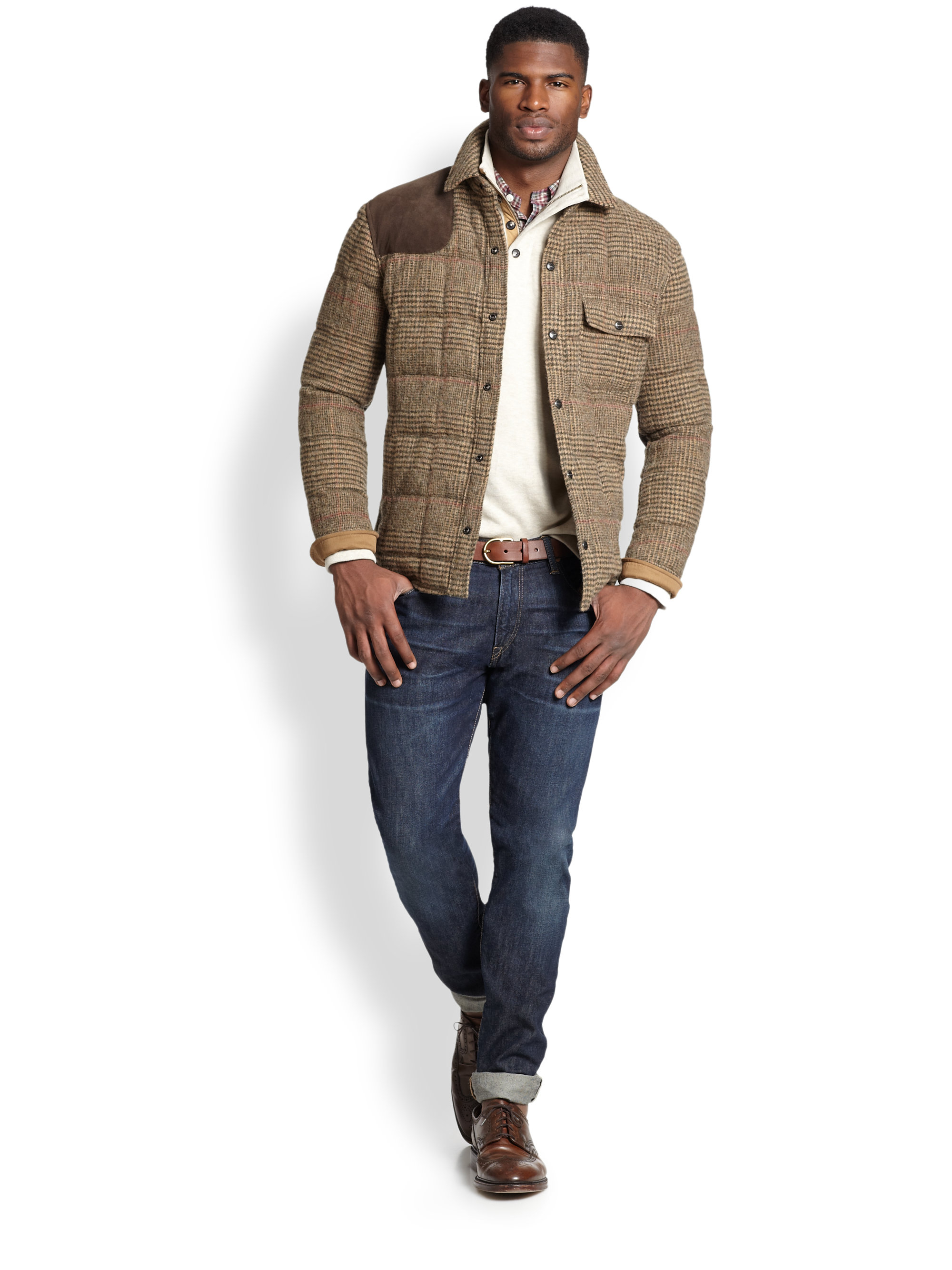Polo Ralph Lauren Wilmont Tweed Shirt Jacket in Brown for Men - Lyst