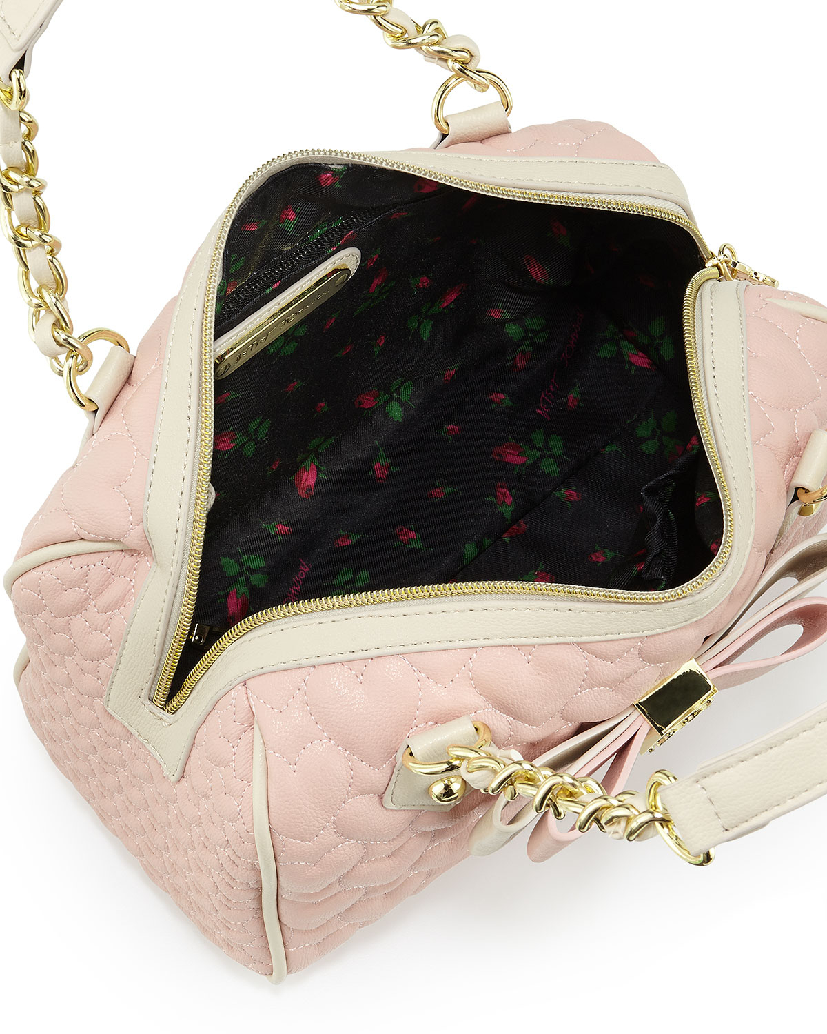 betsey johnson quilted heart purse