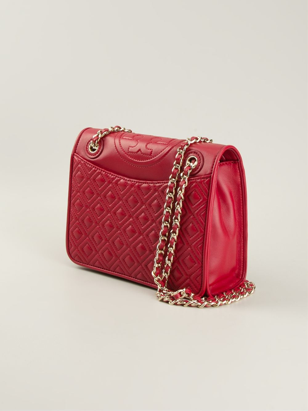 Tory Burch Fleming Medium Shoulder Bag in Red Lyst