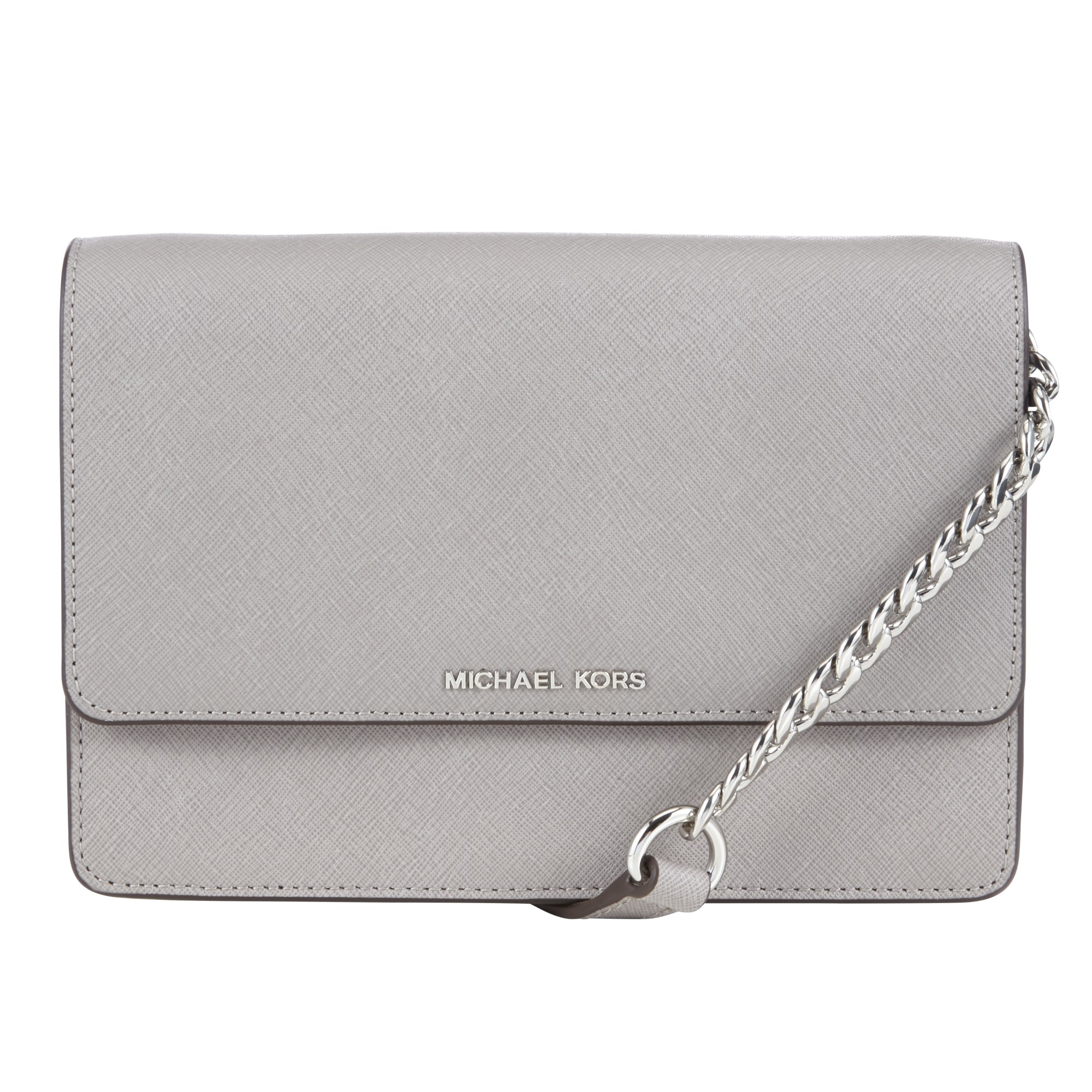 MICHAEL Michael Kors Daniela Small Leather Across Body Bag in Grey