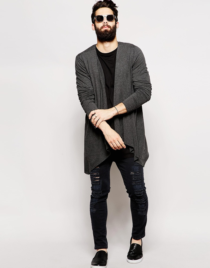 mens waterfall cardigan