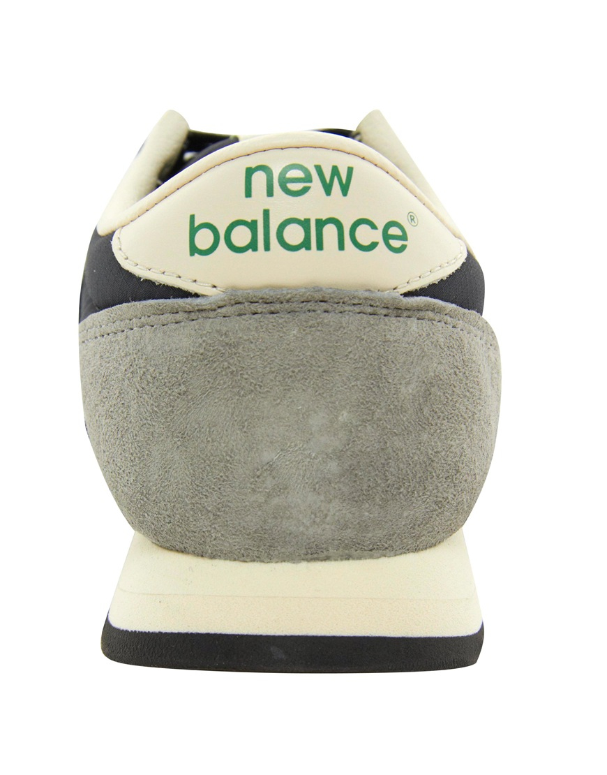 new balance 420 navy and black suede trainers