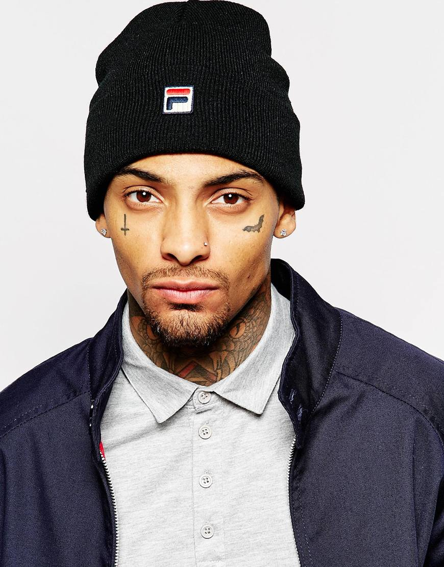 black fila beanie
