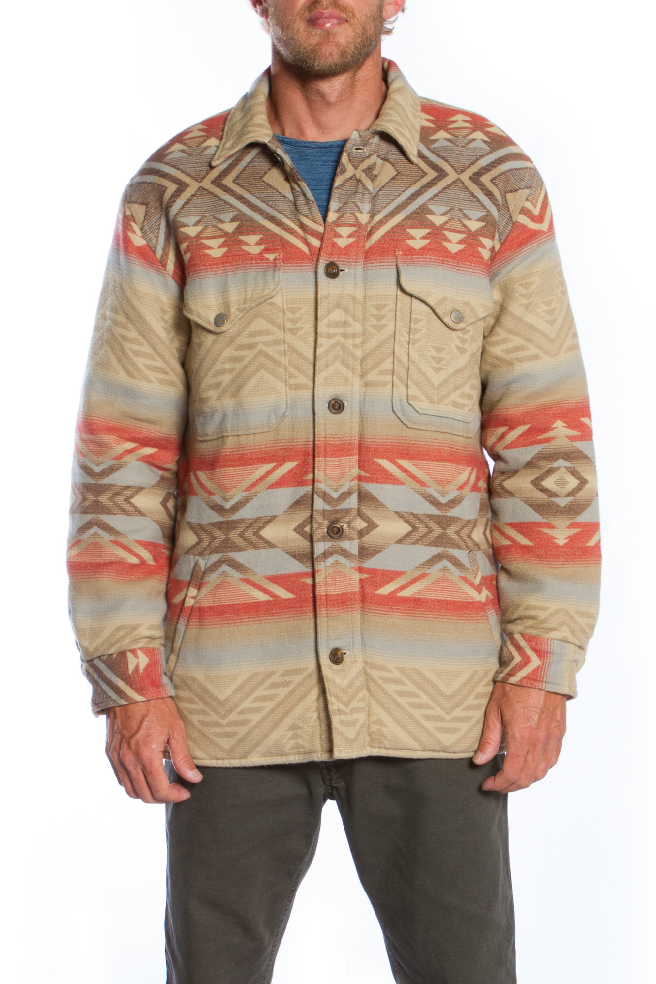 Faherty brand Aztec Jacket in Beige for Men (Red Khaki) Lyst