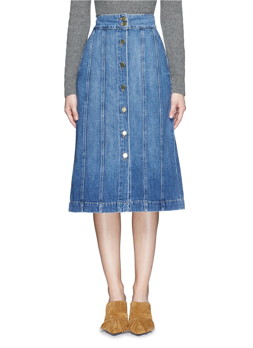 denim panel skirt