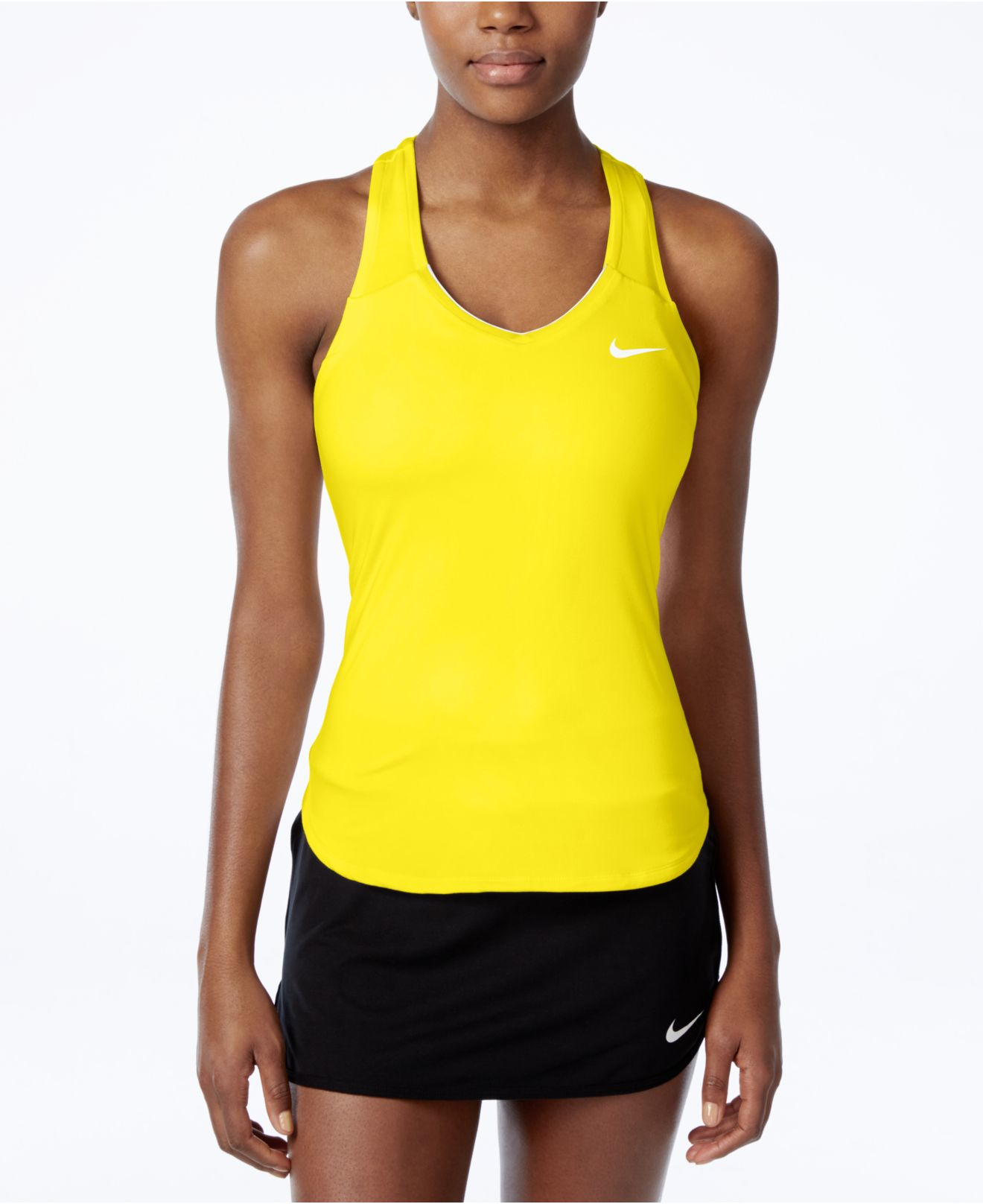 Nike Synthetic Court Racerback Dri-fit Tennis Tank Top in Yellow | Lyst
