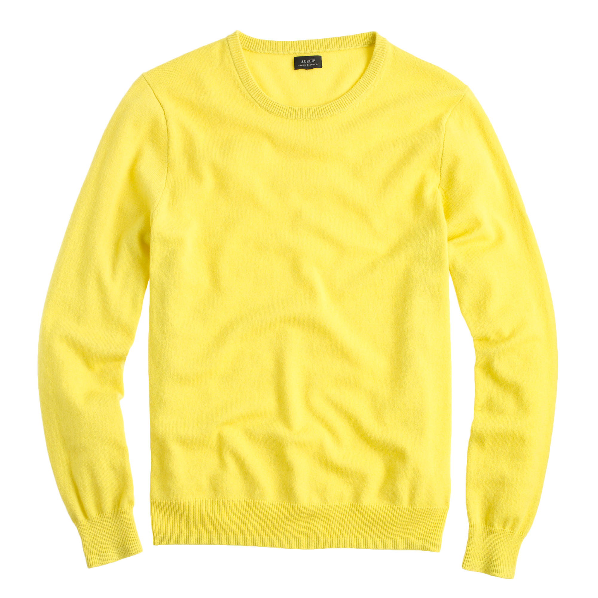 J.Crew Italian Cashmere Crewneck Sweater in Yellow for Men - Lyst