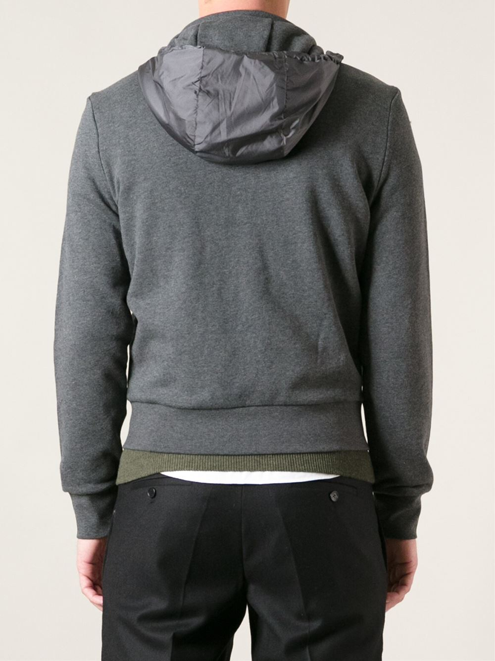 Moncler hoodie mens grey clearance