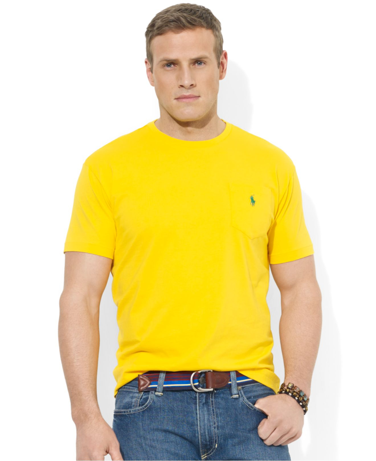 Polo ralph lauren Pocket Tee Shirts in Yellow for Men (Coast Guard) | Lyst