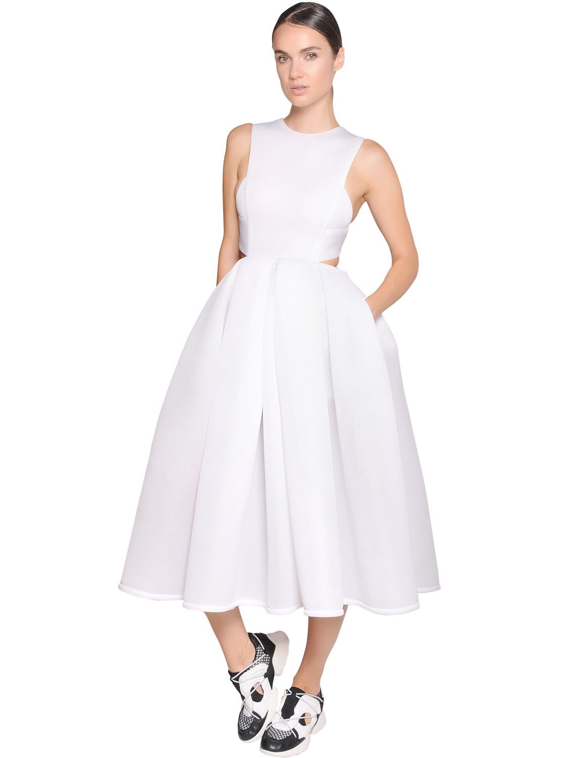 white dkny dress