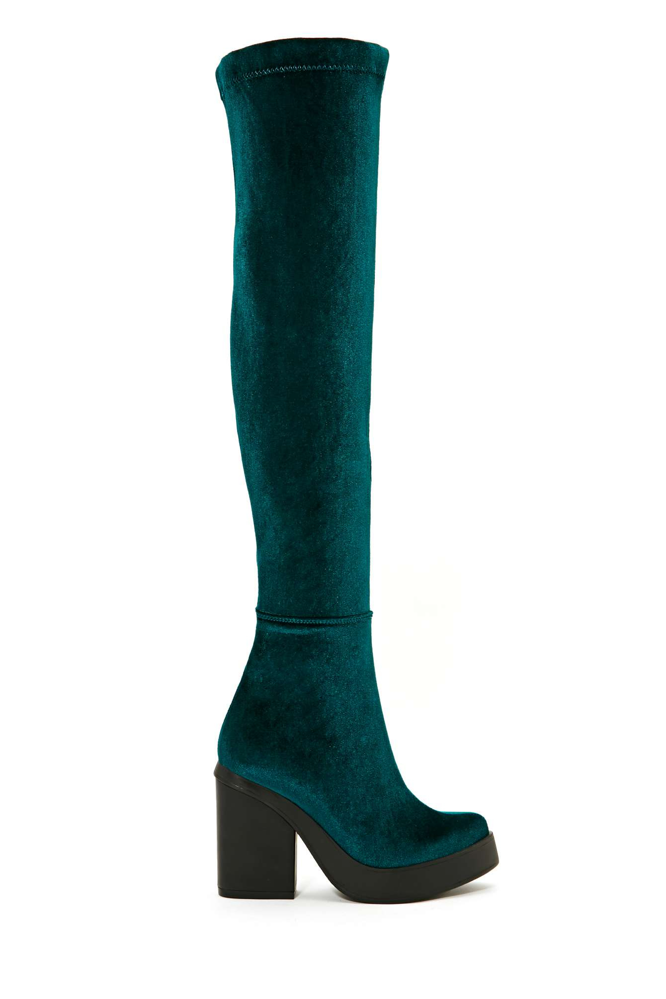 teal thigh high boots