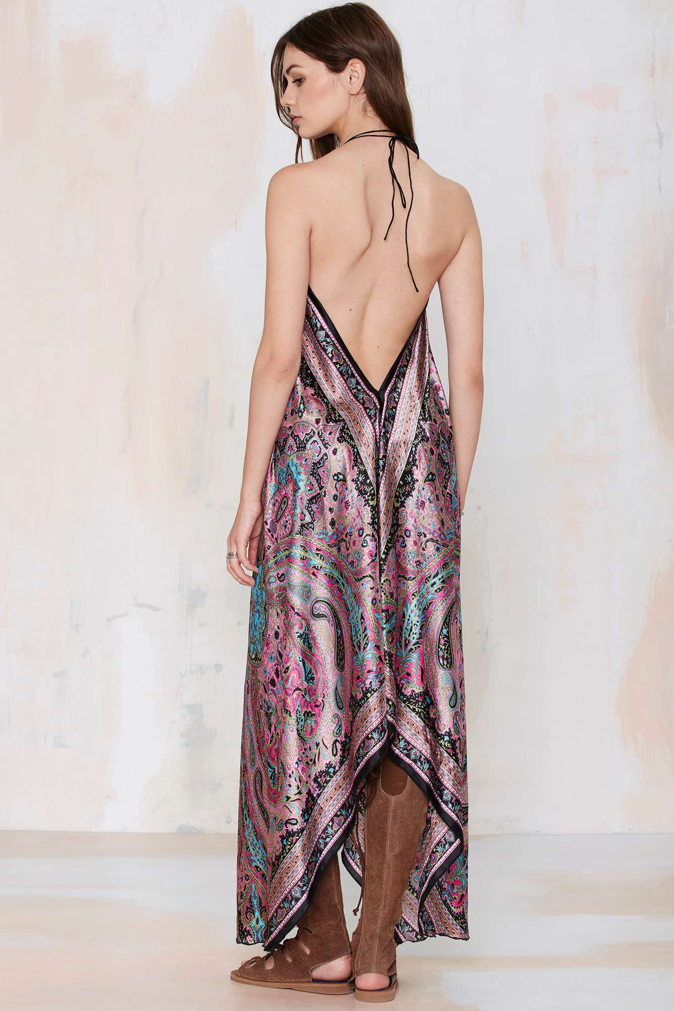 satin paisley dress