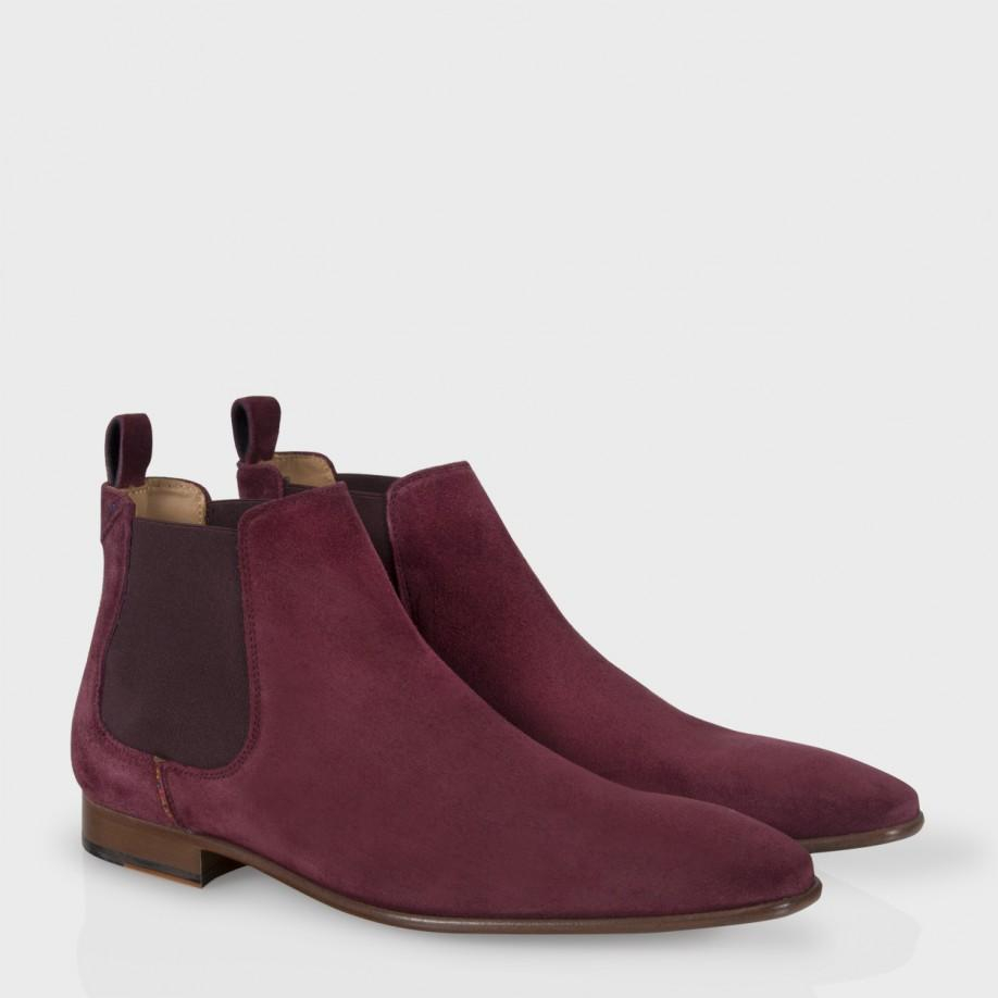 purple chelsea boots