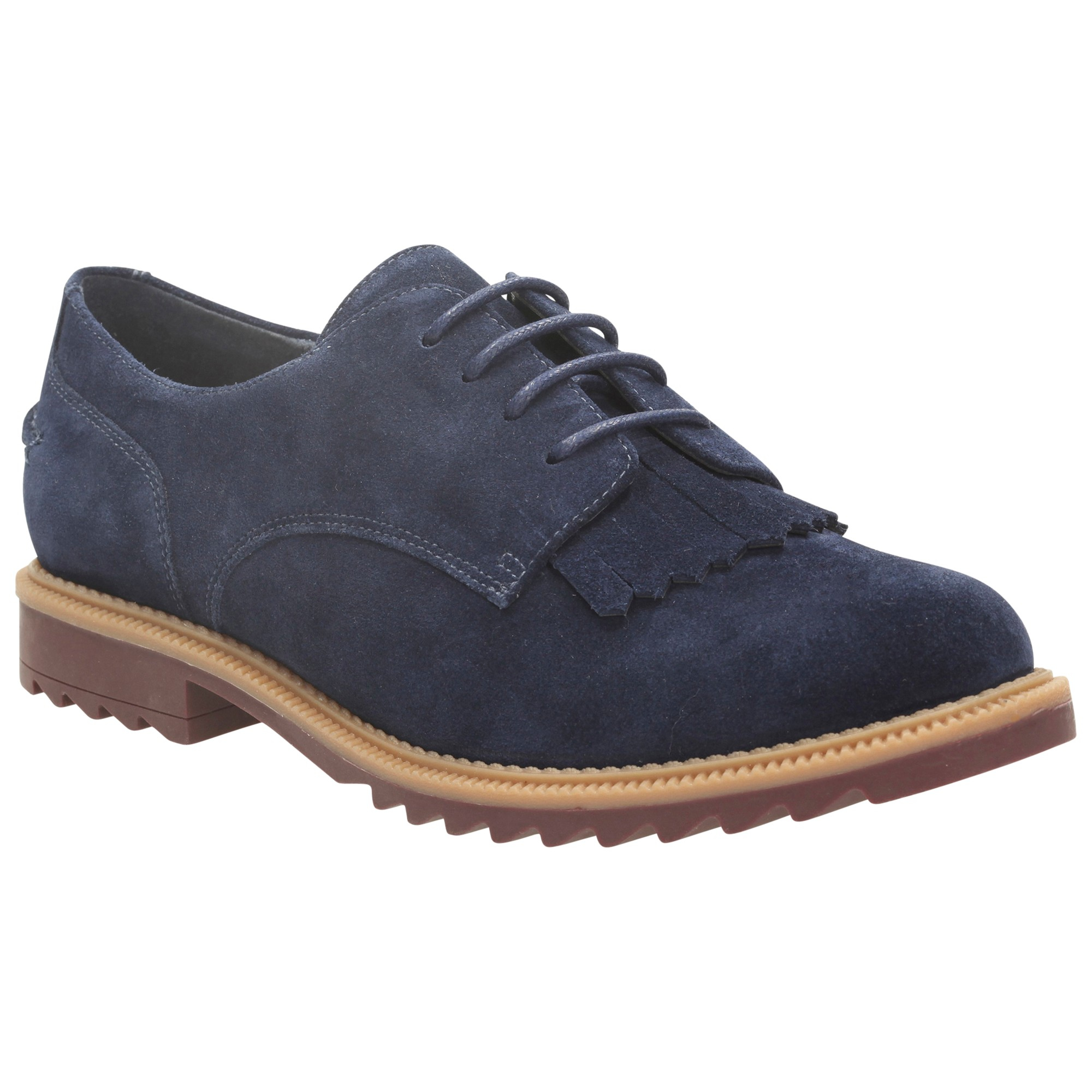 Clarks Griffin Mabel Tassel Brogues in Navy Suede (Blue) - Lyst