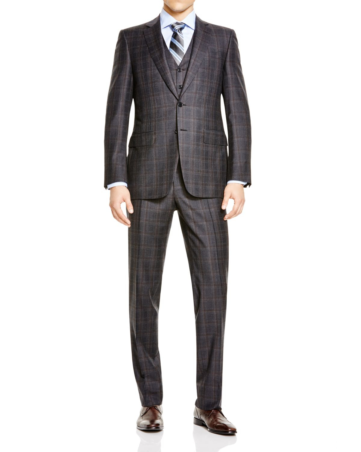 Canali Windowpane 3-piece Firenze Regular Fit Suit in Charcoal (Gray ...